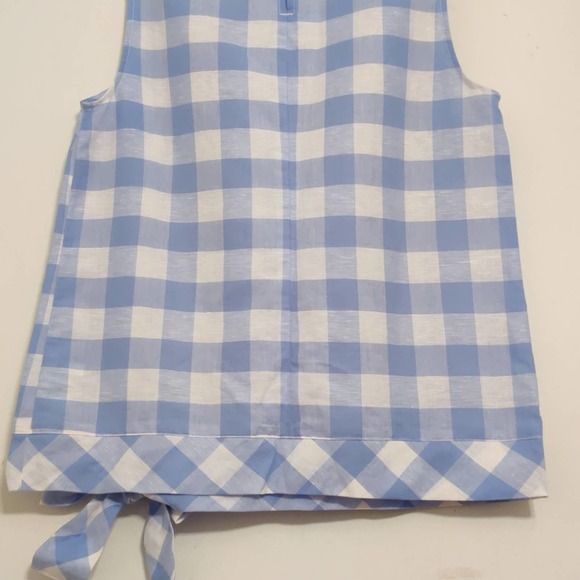 🎈J Crew Gingham Linen Blend Blouse, EUC S 4 - Picture 10 of 11
